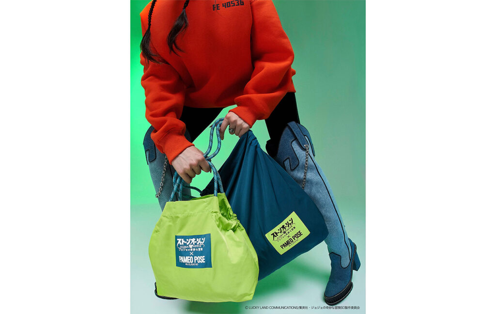 【ジョジョの奇妙な冒険　ストーンオーシャン】エコバッグS（グリーン・ライトイエロー)／エコバッグM（グリーン・ライトイエロー)