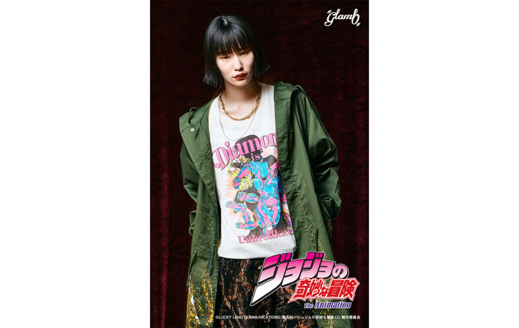 【ジョジョの奇妙な冒険 ダイヤモンドは砕けない】glamb クレイジー・ダイヤモンド　Tシャツ