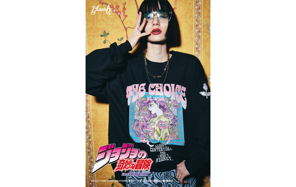 【ジョジョの奇妙な冒険 ダイヤモンドは砕けない】glamb ユカコ＆シンデレラ　ロングTシャツ