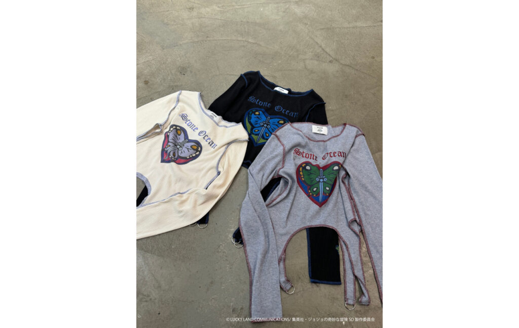 ジョジョの奇妙な冒険　ストーンオーシャン×jouetie　ガーターフィットTシャツ